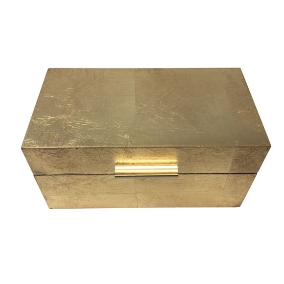 CosmoLiving by Cosmopolitan Wooden Box with Textured Gold Foiled Exterior - Picture 4 of 12